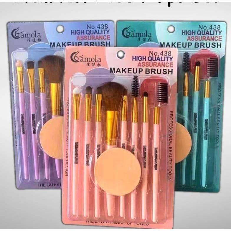 Set Kuas Make Up 9in1 - Make Up Brush Spons High Quality