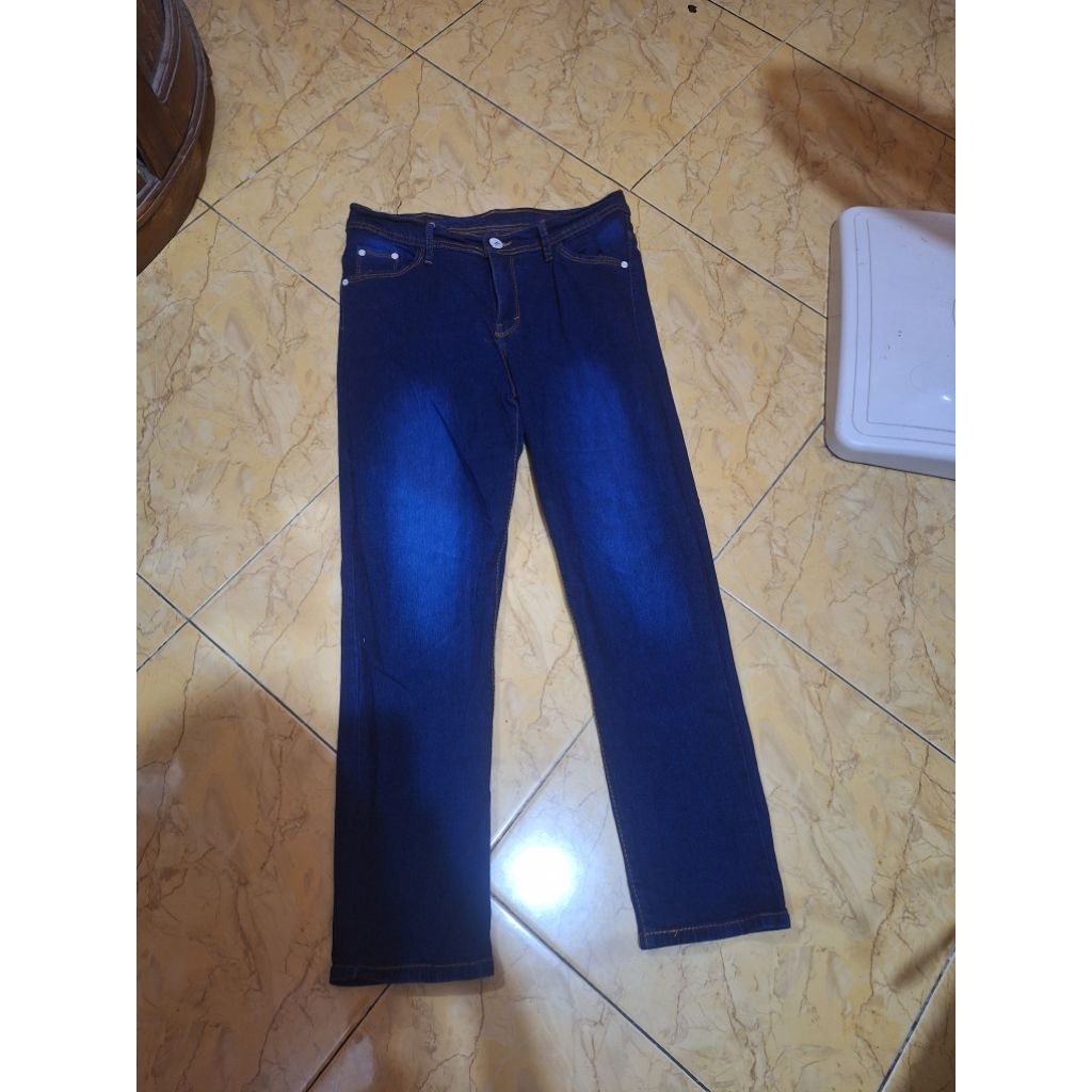 celana jeans dark blue stretch dan non strech (ol'fin)