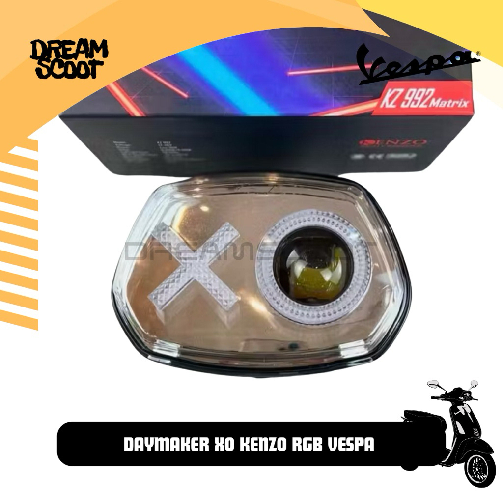 Daymaker XO Kenzo RGB Vespa Sprint Vespa Matic Headlamp Vespa Daymaker Vespa