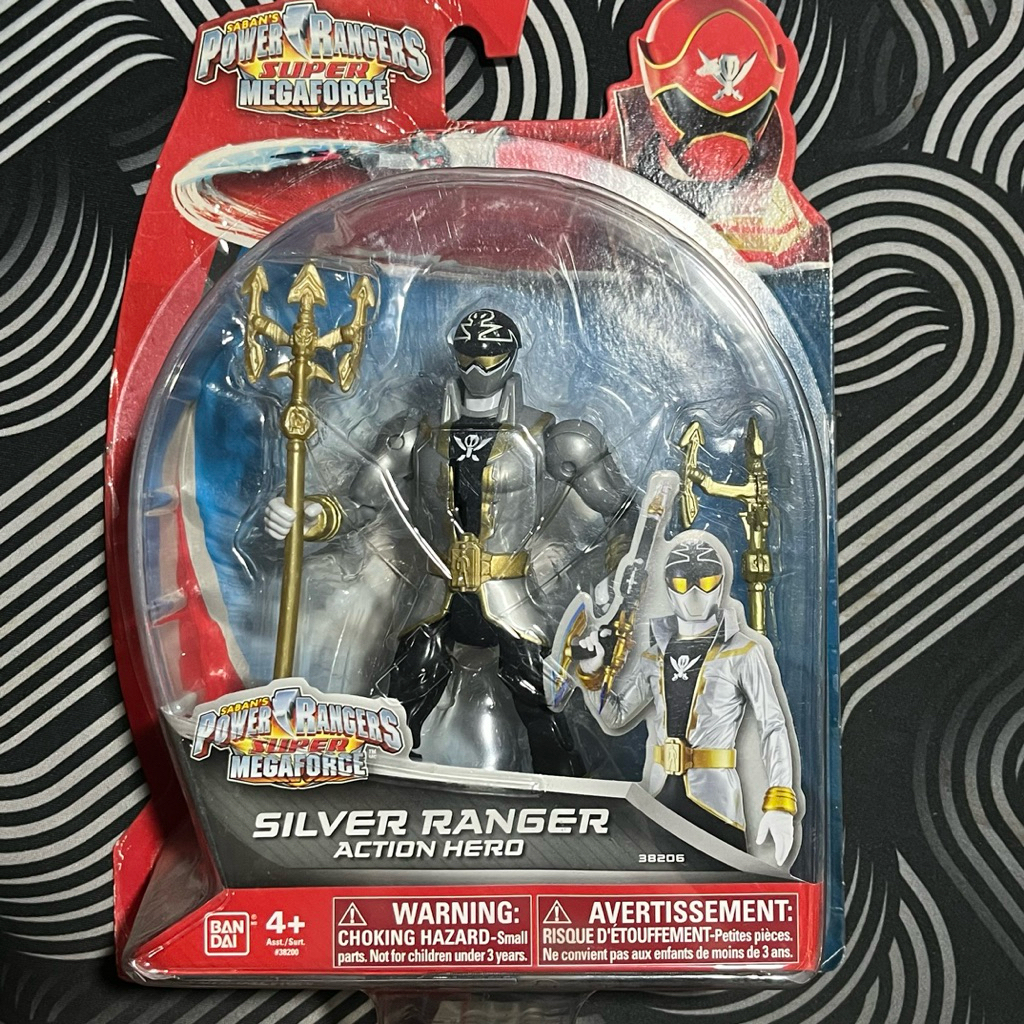 Power Rangers Super Megaforce Bandai original action figure silver ranger