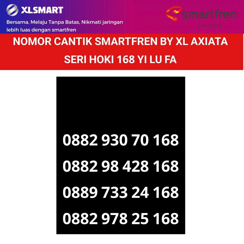 smartfren by XL hoki 168 yi lu fa nomor cantik kartu perdana nomer pilihan