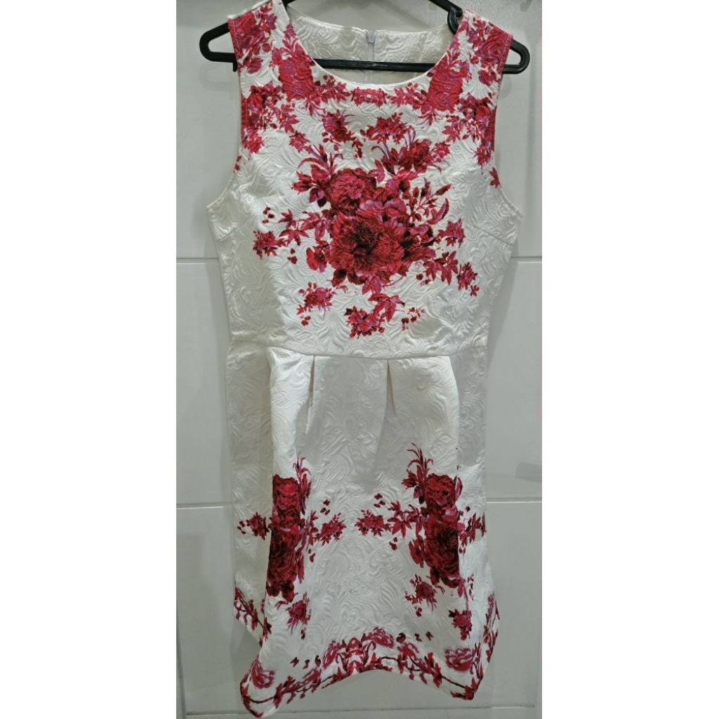 Dress putih midi motif bunga PL