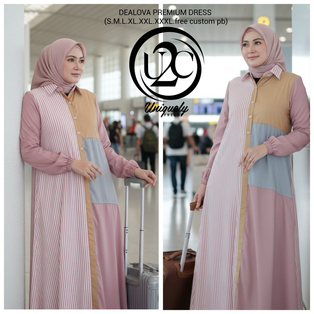 DEALOVA PREMIUM DRESS Premium by BUTIK U2C  by Butik U2C DRESS CASUAL DRESS DAILY SIMPLE ELEGANT GAM