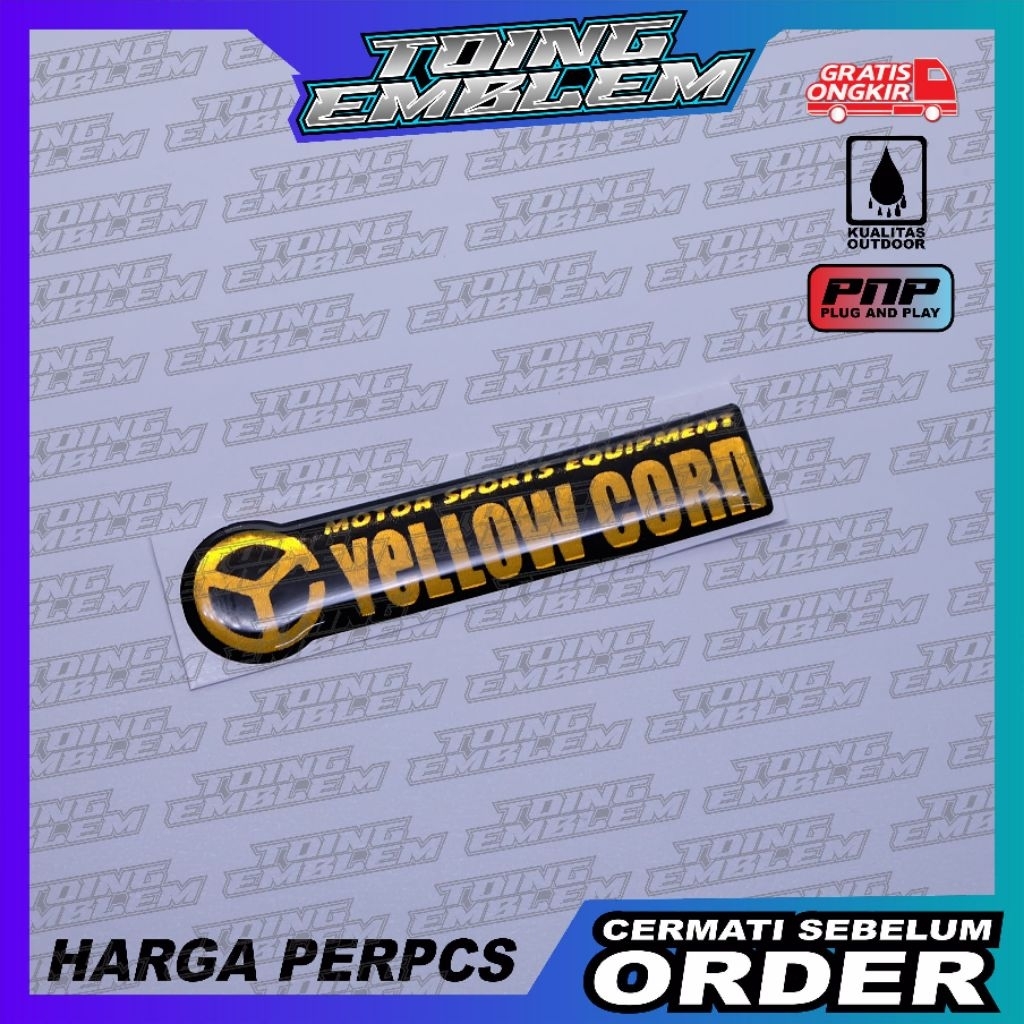 Emblem logo yellowcorn / emblem timbul yellow corn / sticker yellowcorn racing suites / stiker logo 