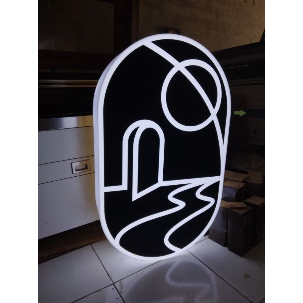 Neon Box 2 Sisi Custom LED – Huruf Timbul Akrilik / PVC – Nyala Terang Elegan Outdoor & Indoor