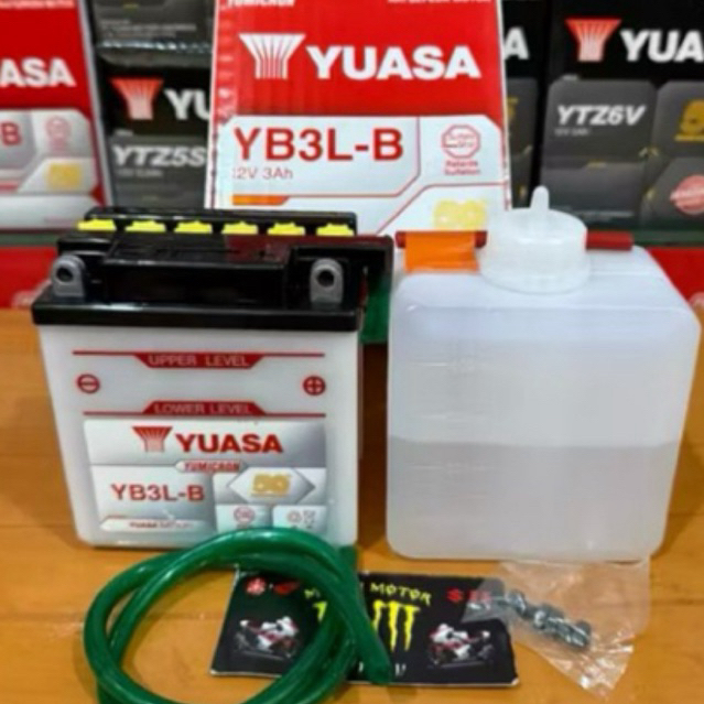 AKI accu basah RX-King new Satri lumba dan Hiu YB3-LB 12Volt. Original Yuasa