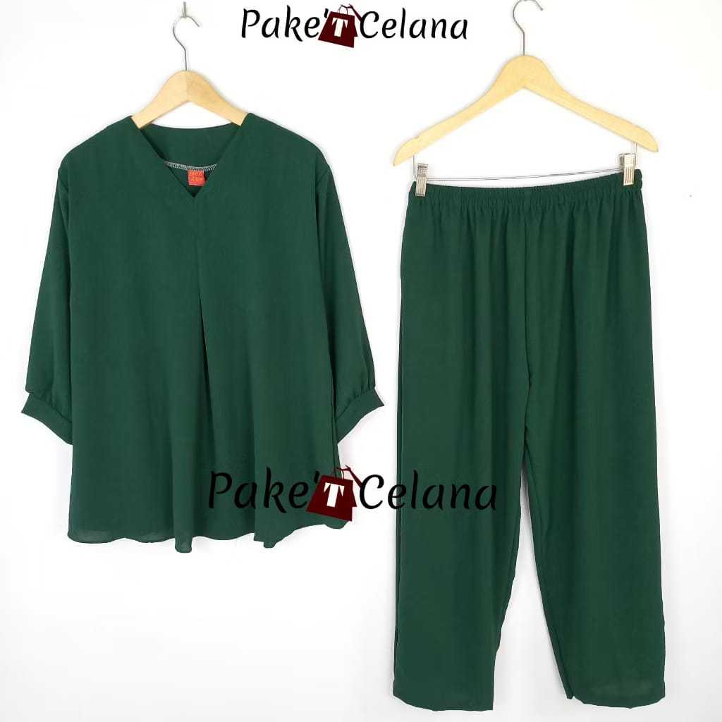 LD 110 120 130 CM XL XXL XXXL ONE SET ANDIN BLOUSE JUMBO/BAHAN CRINKLE AIRFLOW/PAJAMAS POLOS/PAJAMAS