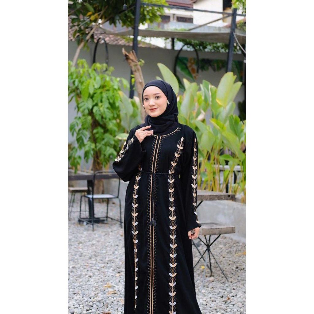 ABAYA HITAM BORDIR / ABAYA HITAM LIST BORDIR
