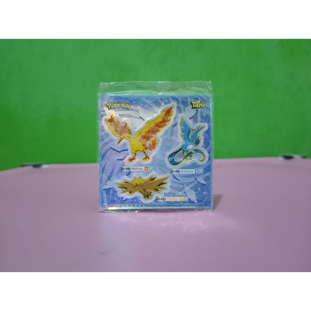 Stiker / Sticker TARO x POKEMON - MOLTRES x ARTICUNO x ZAPDOS - Hologram Nintendo New Murah Retro Vi