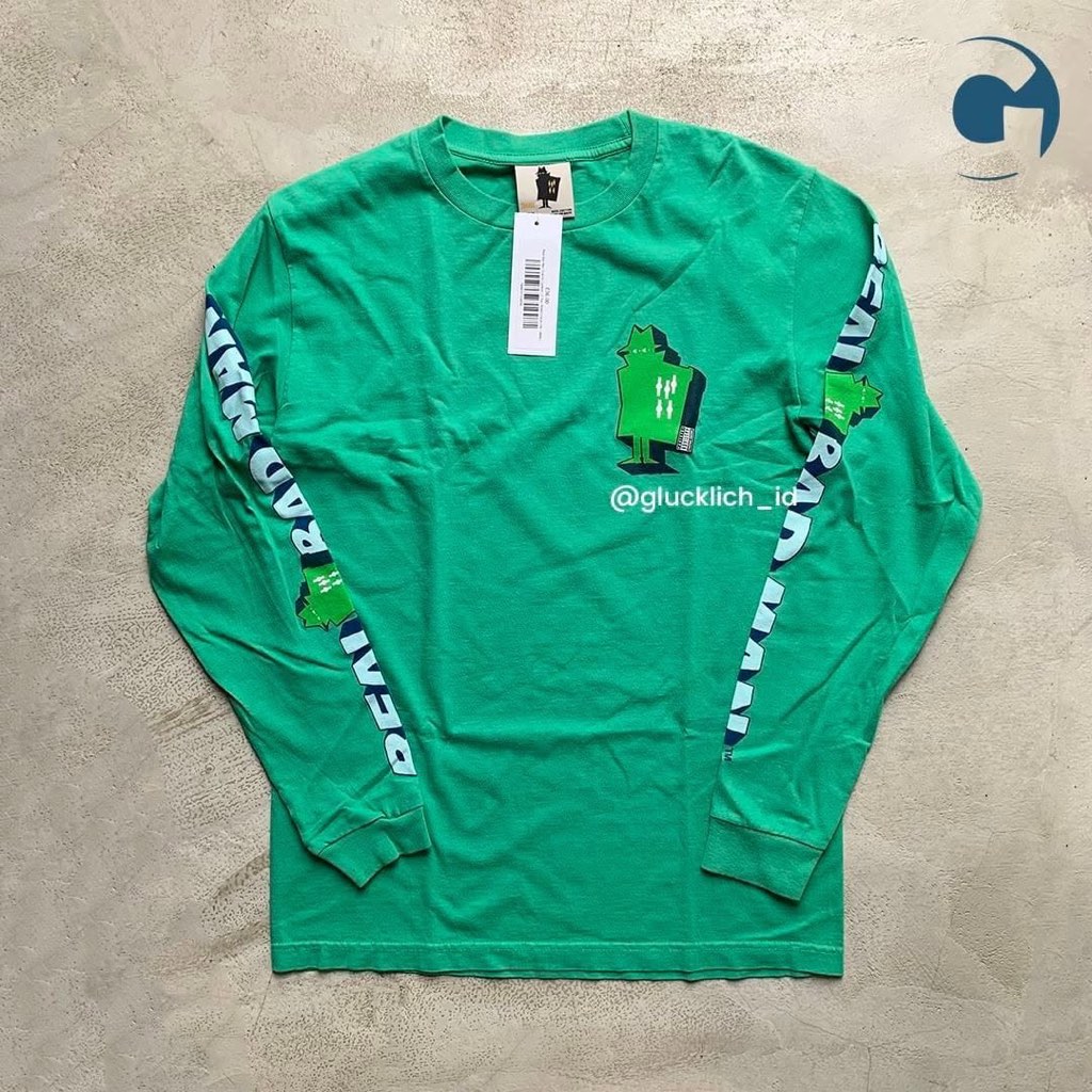 Real Bad Man, Graphic Content L/S Tee in Funk Green