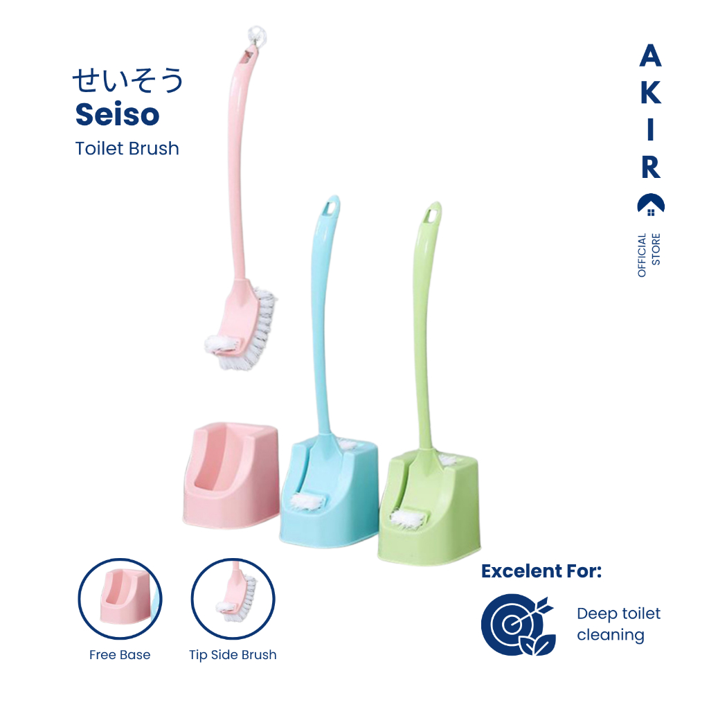 AKIRA Sikat WC 2in1 Panjang + Dudukan | Sikat Kloset Toilet