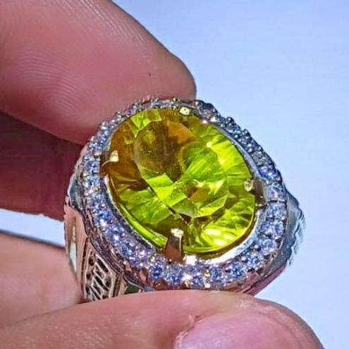 Cincin Batu Akik Permata Yellow Safire Chatam HD Kualitas Top