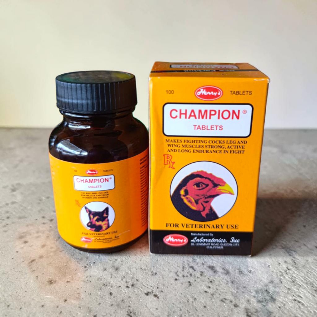 Champion Obat Ayam/Anjing Untuk stamina agresif 1 botol dan 10 tablets