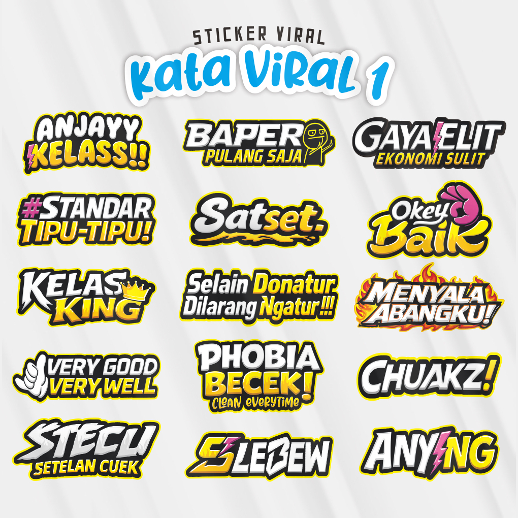 Stiker Viral Glossy Kata Viral 1 Series Terbaru 2026 | Sticker Racing Herex Team Motor | Stiker Aest
