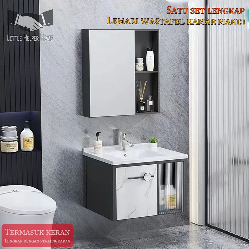 Lemari wastafel kamar mandi 50CM kabinet wastafel aluminium wastafel kecil wastafel keramik wastafel
