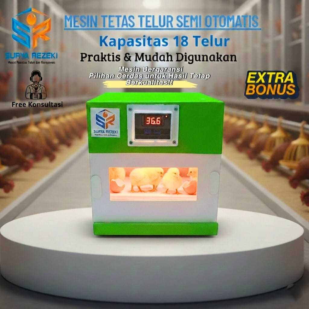mesin tetas telur semi otomatis / mesin penetas telur semi otomatis kapasitas 12-15 telur