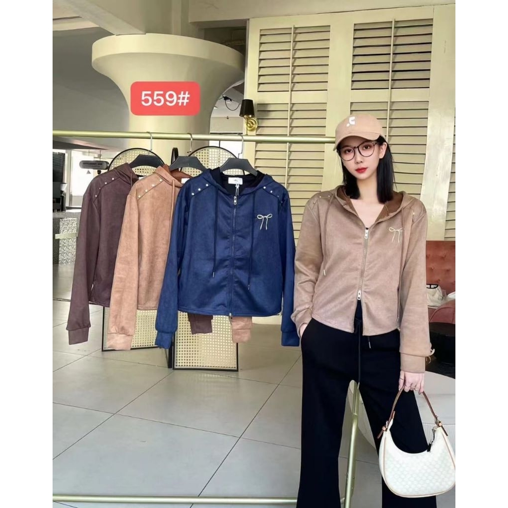 jacket Zipper LD 100cm bahan Suede premium