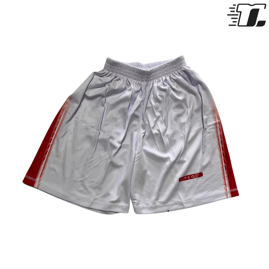 Celana Voli Pria Original Lifco Crofle Putih Merah | Fullprint Celana Sport Cowok Bahan Crofle