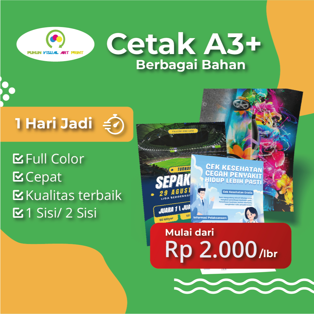 Print A3+ - Cetak A3+ Termurah Bisa 1 Hari Jadi - 1 Sisi / 2 Sisi