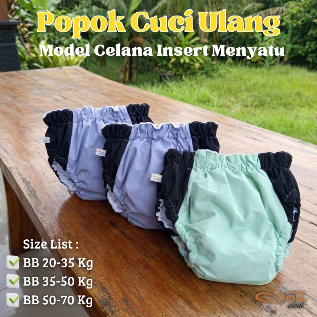 Popok cuci ulang dewasa dan lansia Ukuran S, M, L || Clodi Dewasa, Clodi Lansia, Popok Dewasa anti b