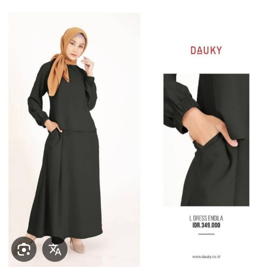 L dress endila dauky gamis dauky promo diskon