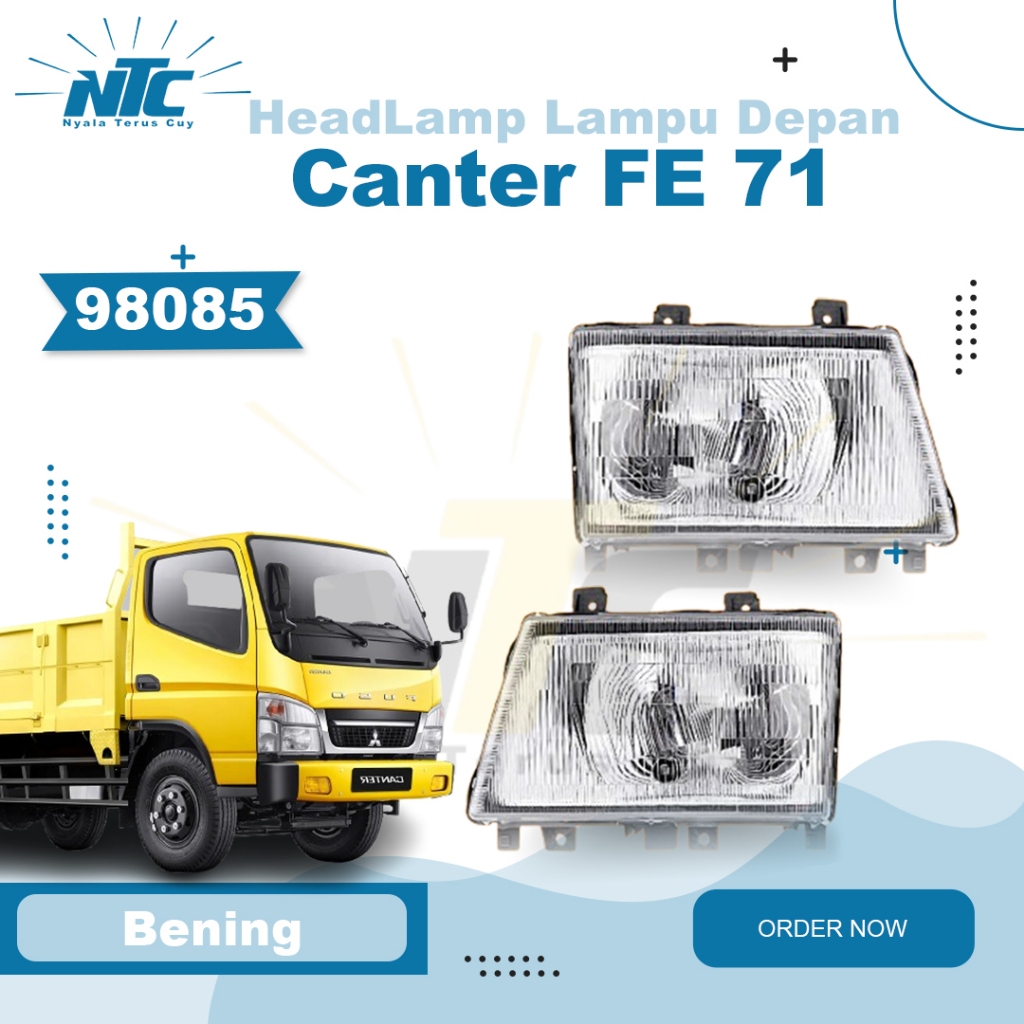 98085 R/L HEADLAMP ASSY LAMPU DEPAN CANTER FE 71 NTC 98085 BENING KACA MOBIL TRUK