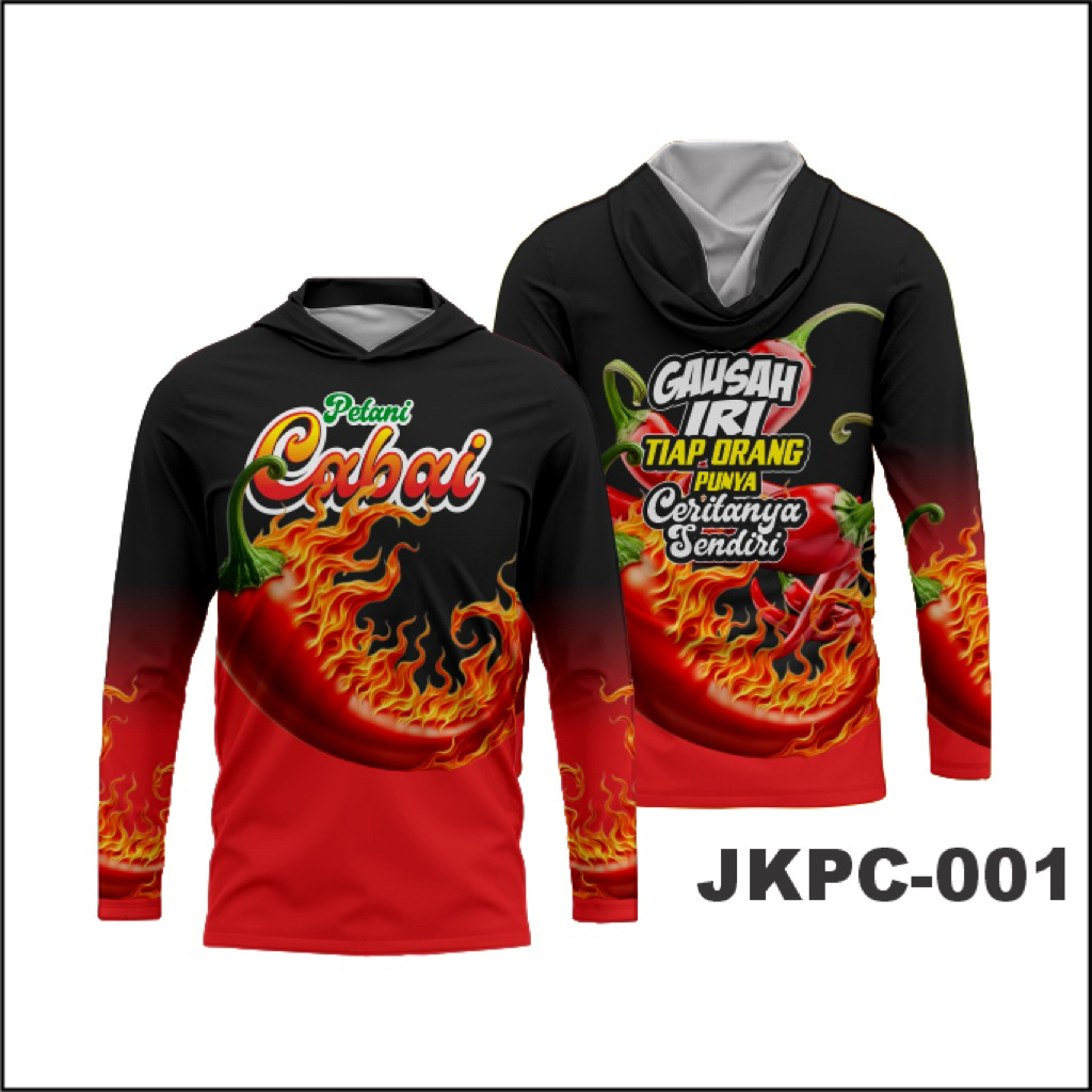 Jersey Baju Kaos Petani Cabai Lengan Panjang Kupluk