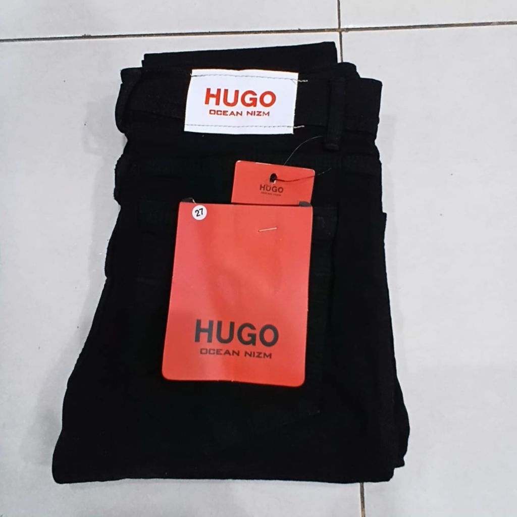 celana jeans pria hitam slim fit Hugo