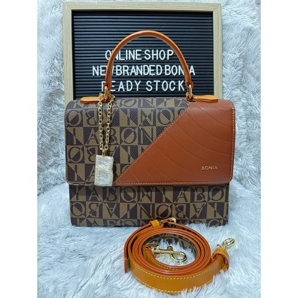 READY STOCK tas bonia original sling top handle bag metis monogram new arrival