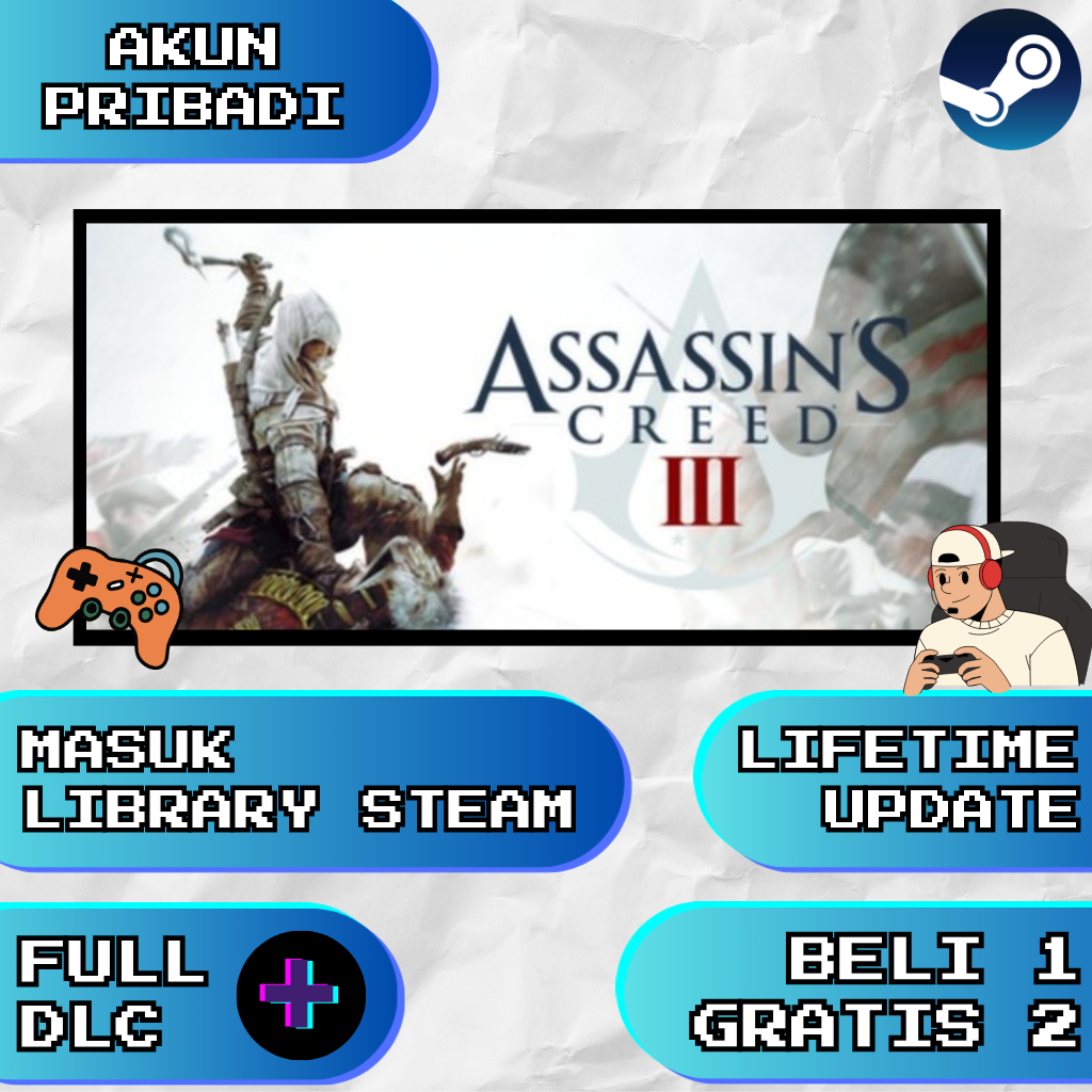 BELI 1 GRATIS 2 Assassin’s Creed® III full version steam akun private non-sharing permanen