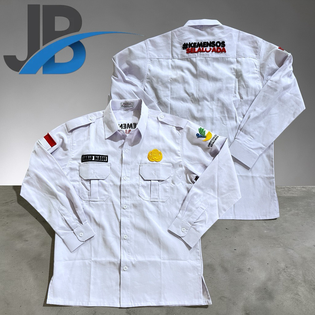 Kemeja KEMENSOS KORPRI Bordir Timbul•Baju kemensos korpri bisa custom nama full bordir timbul