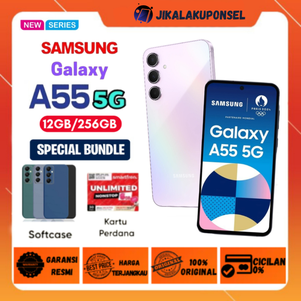 HP Samsung A55 5G Ram 12GB // 256GB Bergaransi Resmi dan Extra Bonus