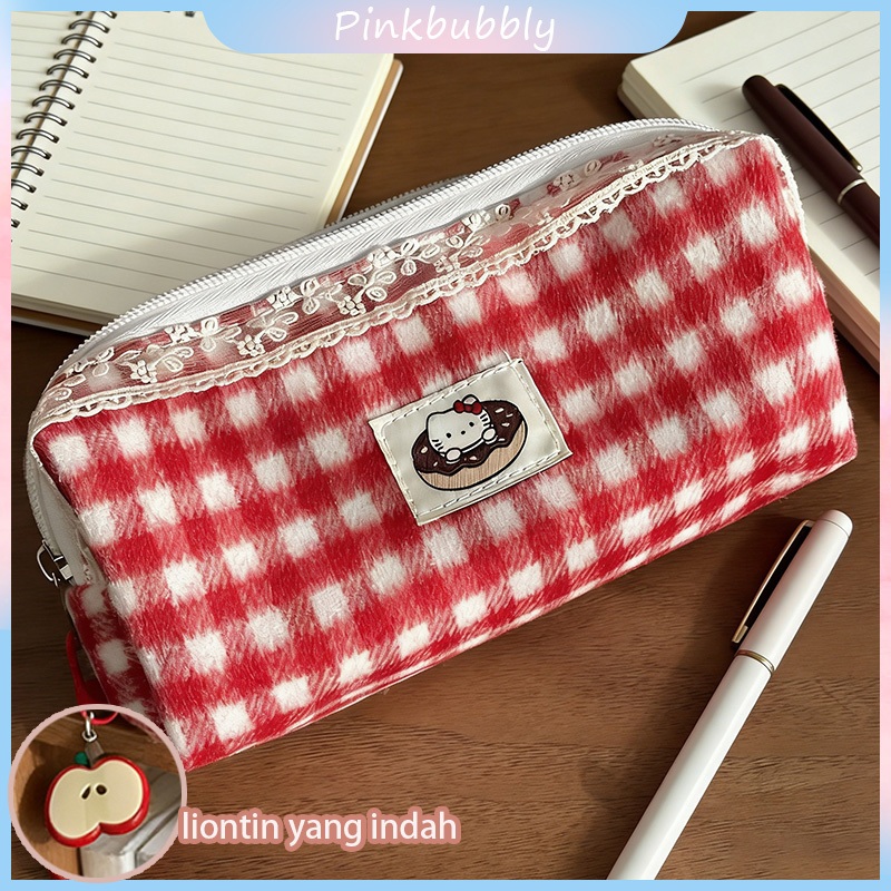 Tempat Pensil Motif Bunga Korea | Pouch Serbaguna Besar | Hardcase Pencil Case Esthetic | Cocok untu