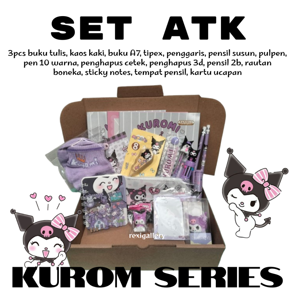 Set ATK Paket Lengkap Alat Tulis Sekolah Anak Paud TK SD Karakter Kurom