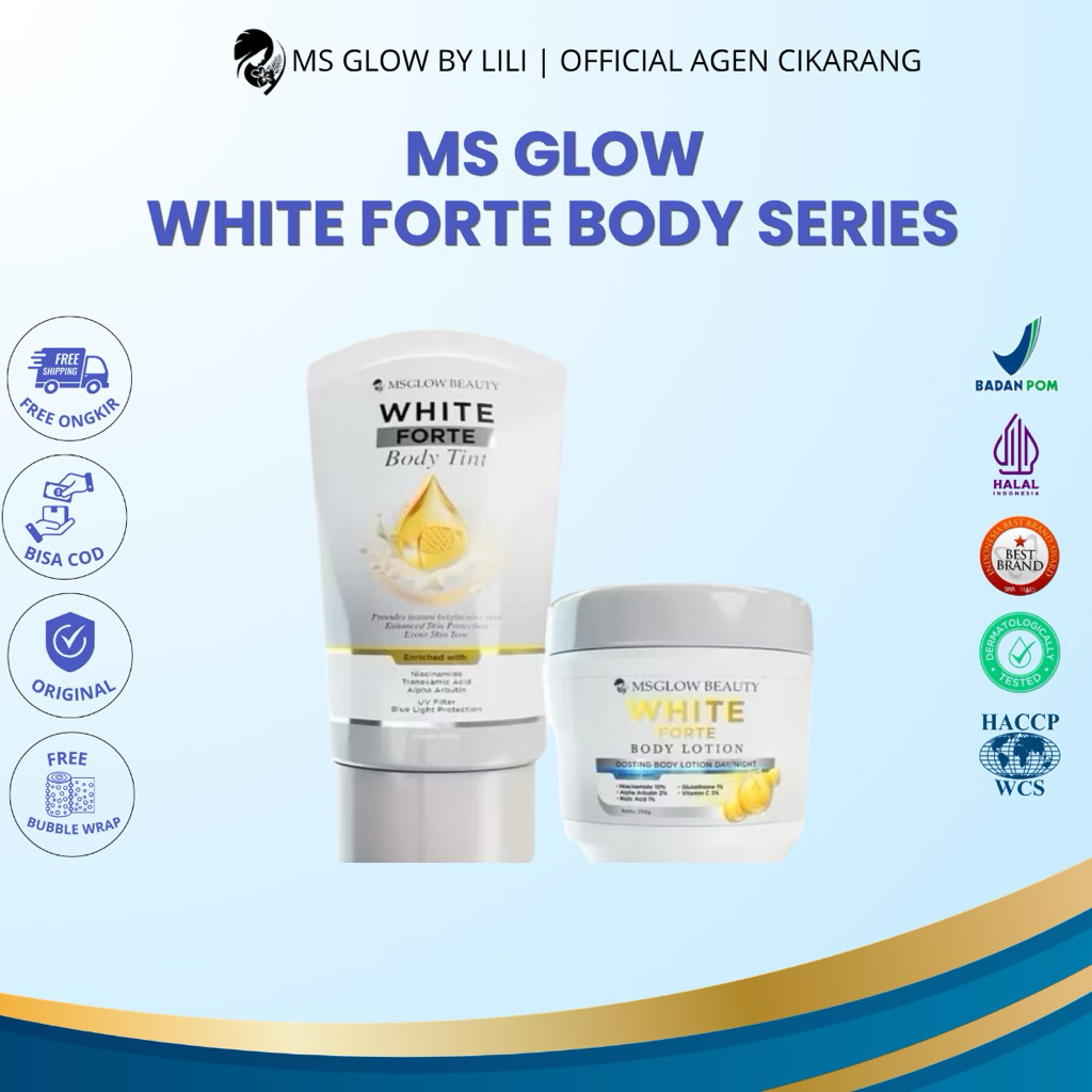 Ms Glow White Forte Body Series Hb Dosting Ms Glow Lotion Tubuh Pemutih Badan