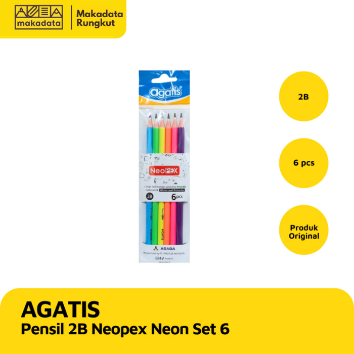 AGATIS PENSIL / PENCIL AGATIS 2B NEOPEX NEON SET 6 (1 SET)