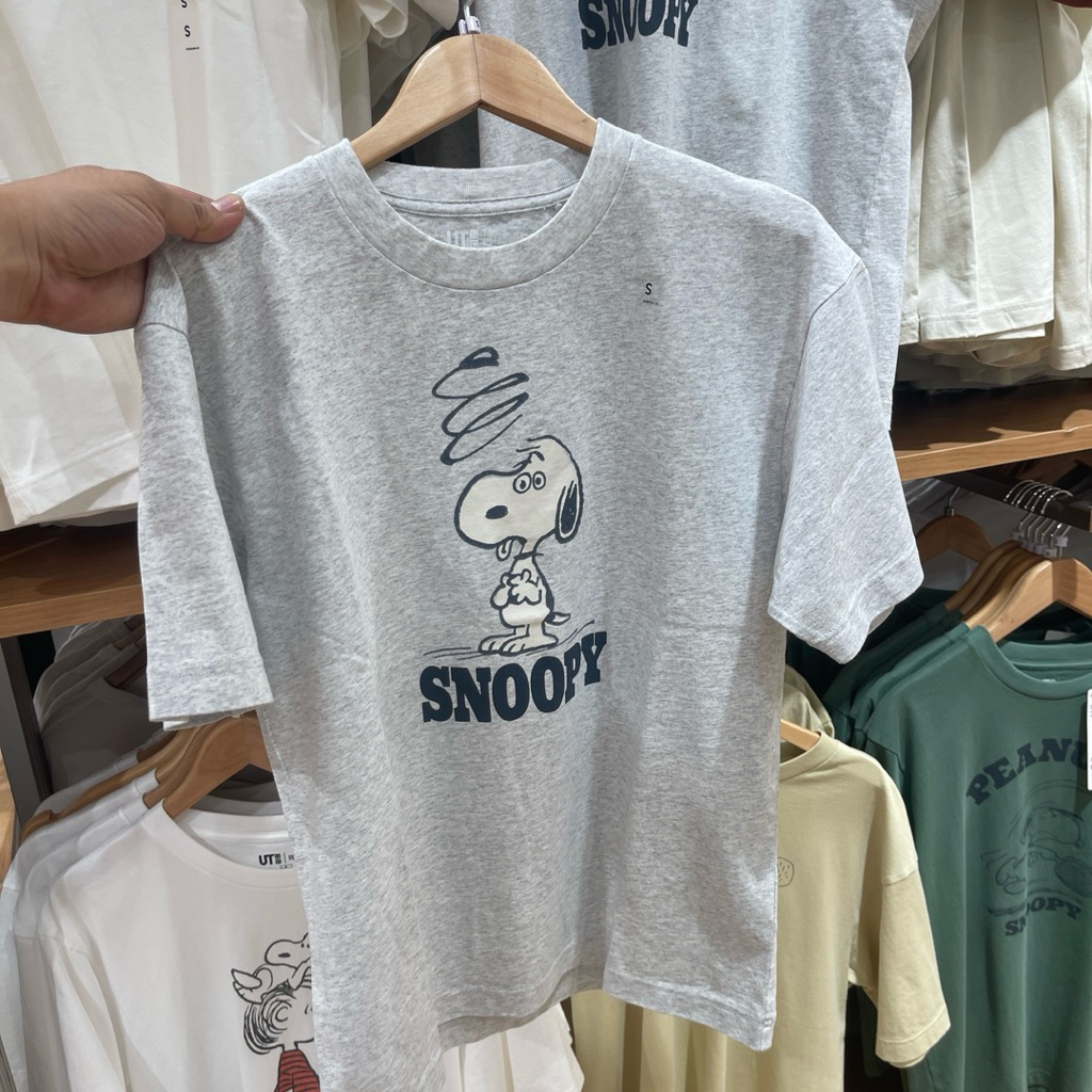 Tshirt Uniqlo Man PEANUTS snoopy 03 gray