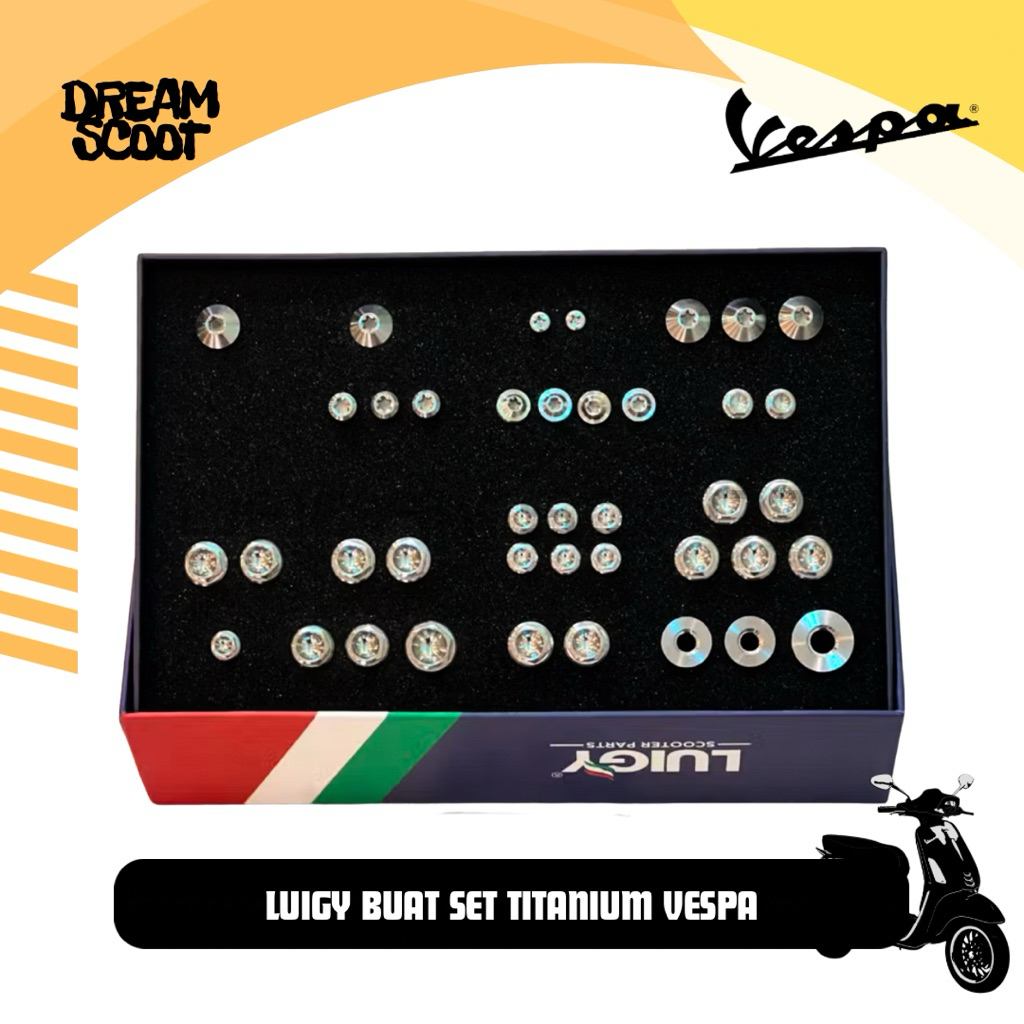 Baut probolt Titanium Luigy vespa Sprint Vespa Primavera Vespa S Vespa LX Vespa GTS Baut Titanium ve