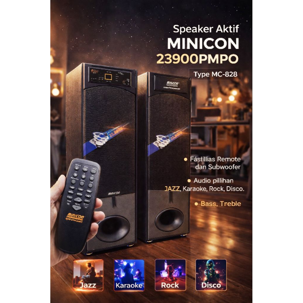 speaker aktif Minicon 23900 pmpo Remote