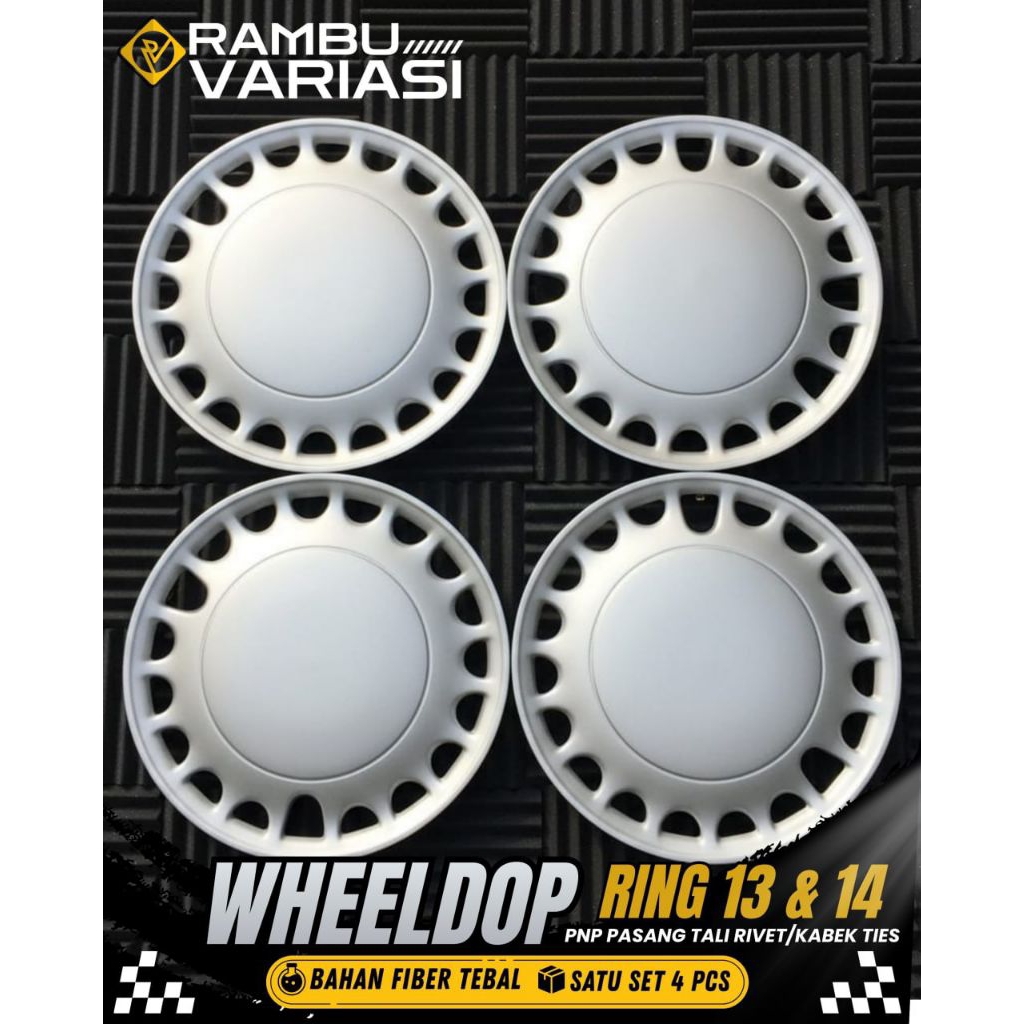 dop velg wheeldop wildop replika twincam Ring 14 dan Ring 13 satu set putih dan silver