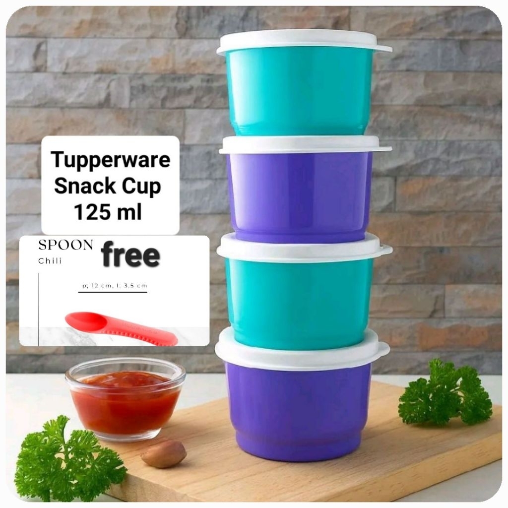 TUPPERWARE NEW SNACK CUP (Free Sendok Kecil)
