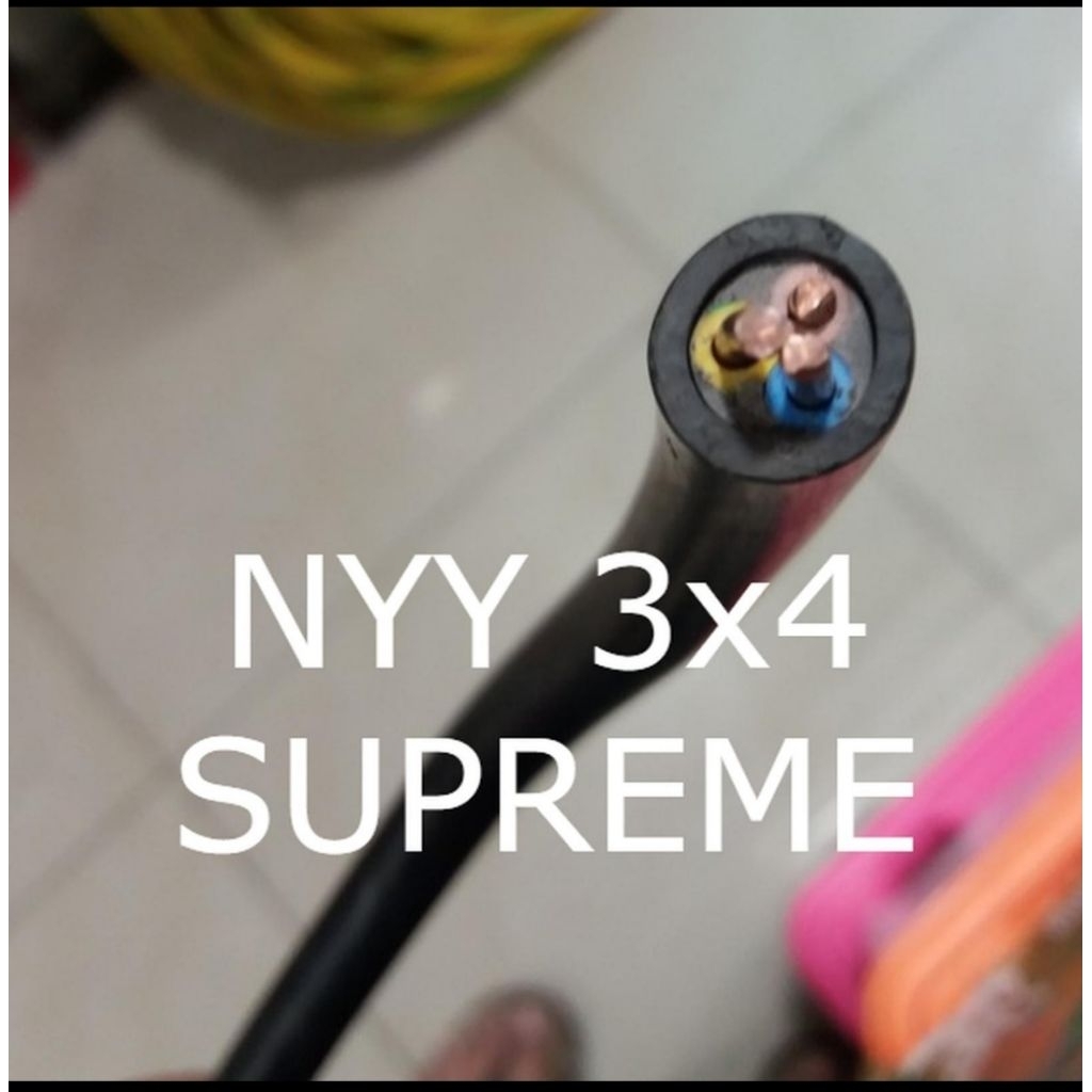 kabel NYY 3x4 SUPREME/Kabel Listrik 3x4 supreme/Kabel tufur 3x4/ kabel listrik isi 3 ukuran 4mm