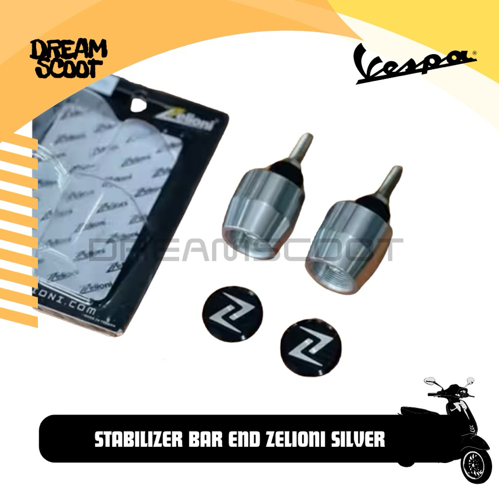 Stabilizer Zelioni Bar End Zelioni Vespa Sprint Vespa Primavera Vespa S Vespa LX Silver Series