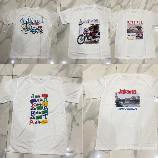 Paket Kaos Monas Jakarta 6 pcs 90 ribu kaos jakarta kaos oblong jakarta kaos distro motif jakarta ka