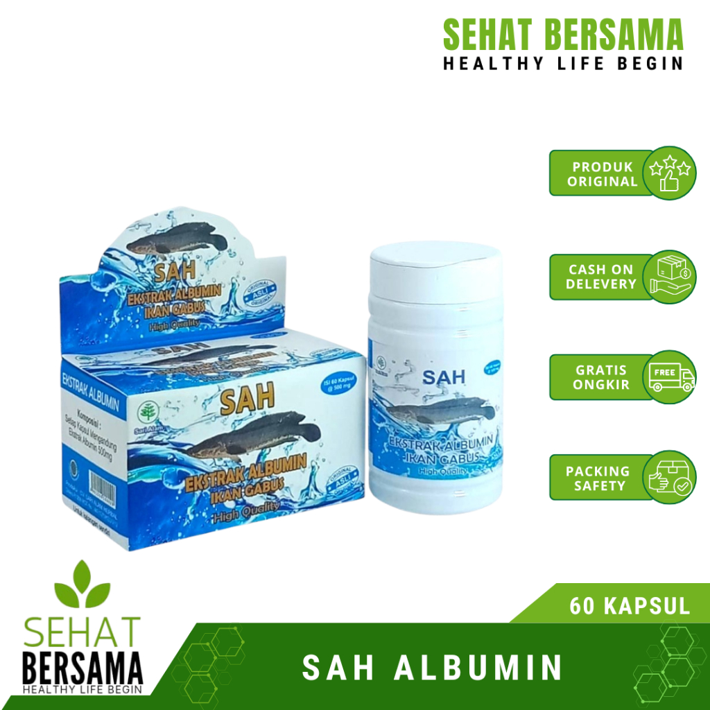 SAH Albumin Ekstrak Ikan Gabus 60 Kapsul ORIGINAL