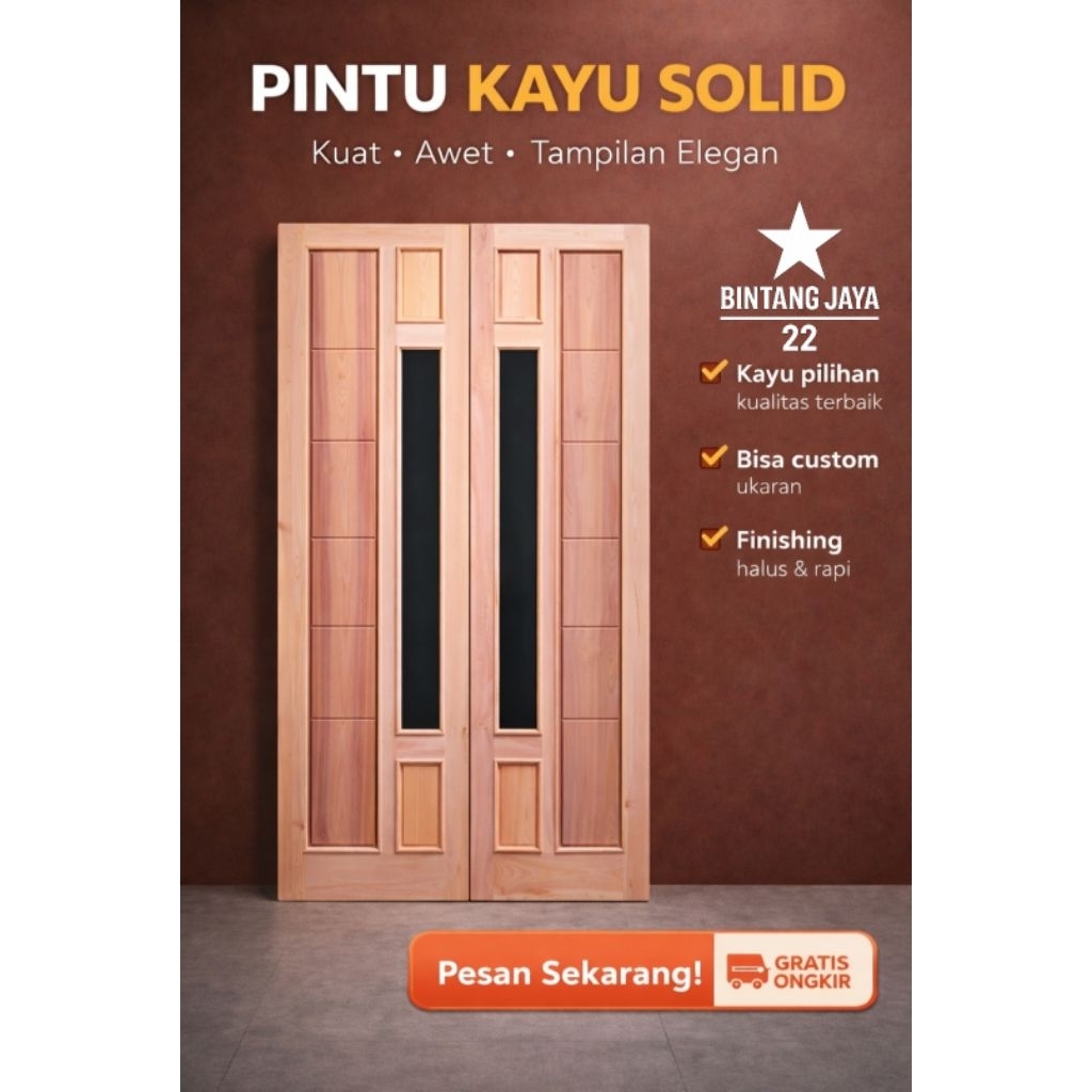 Pintu Utama Kayu Pintu Kupu Kupu Minimalis