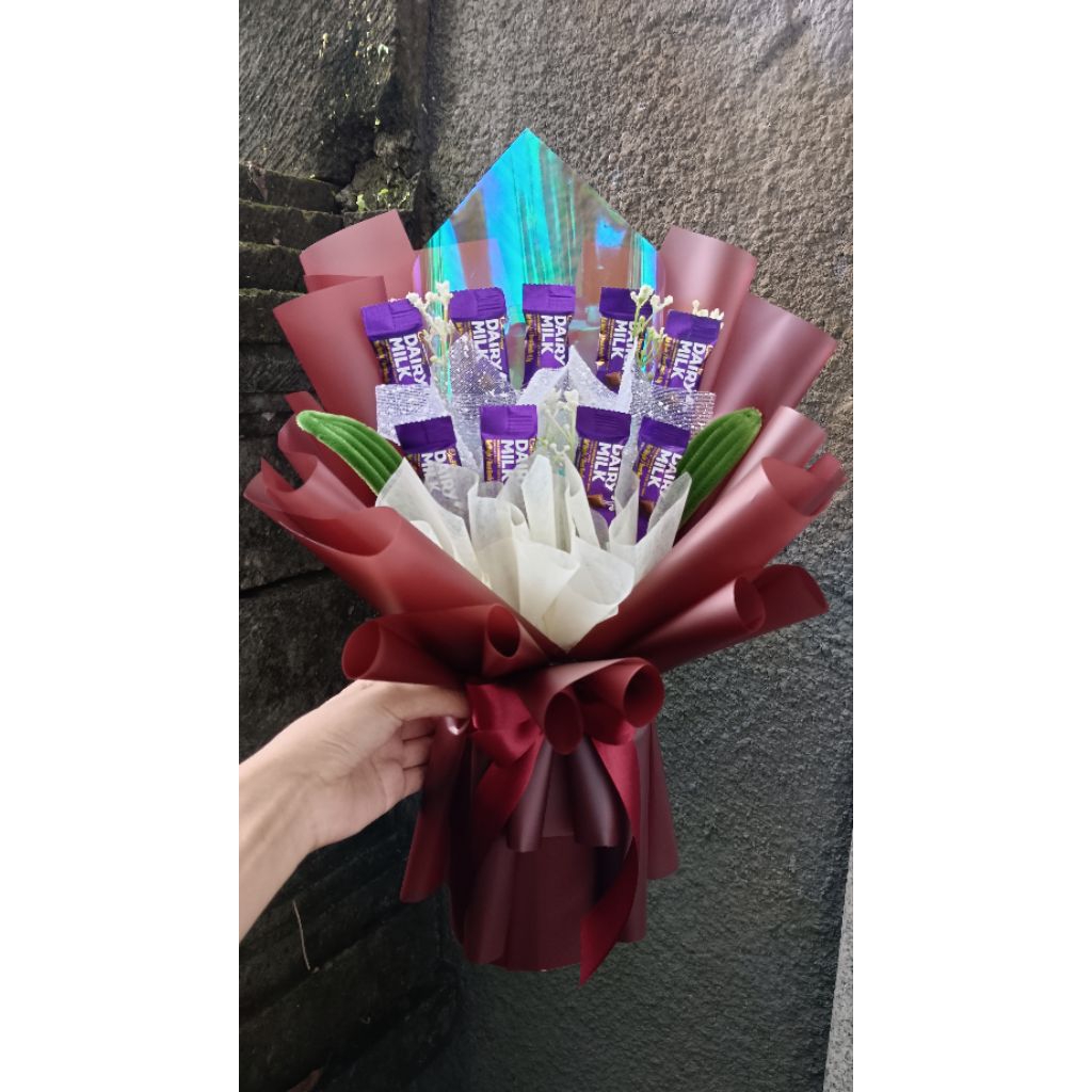 buket coklat dairy milk chunk mini