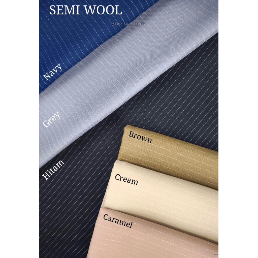 Kain Semi woll salur / semi woll salur/Bahan celana,jas,blazzer/Semi woll murah