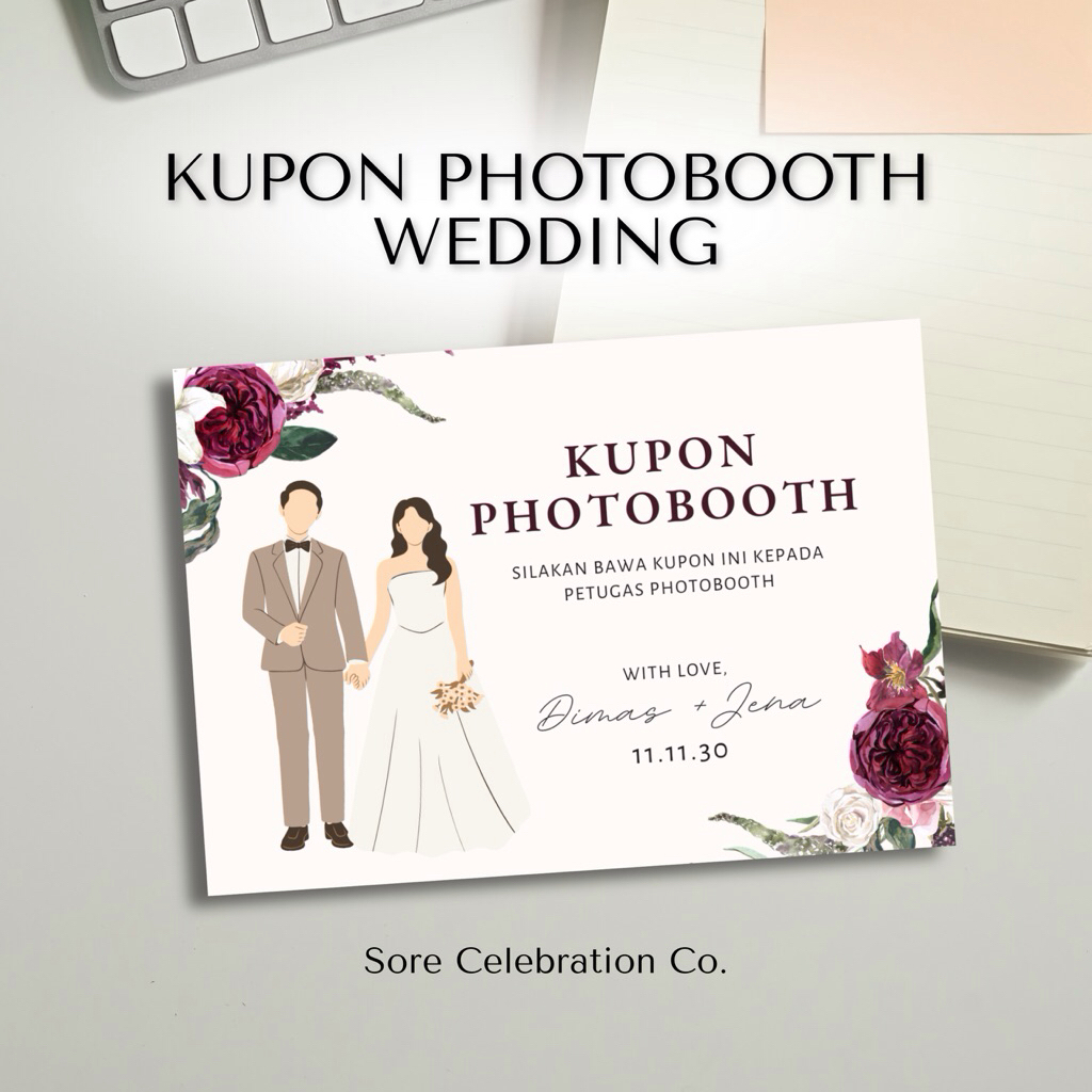 [100 pcs] KUPON PHOTOBOOTH WEDDING | TIKET ANTRE NIKAH PHOTOBOOTH SOUVENIR