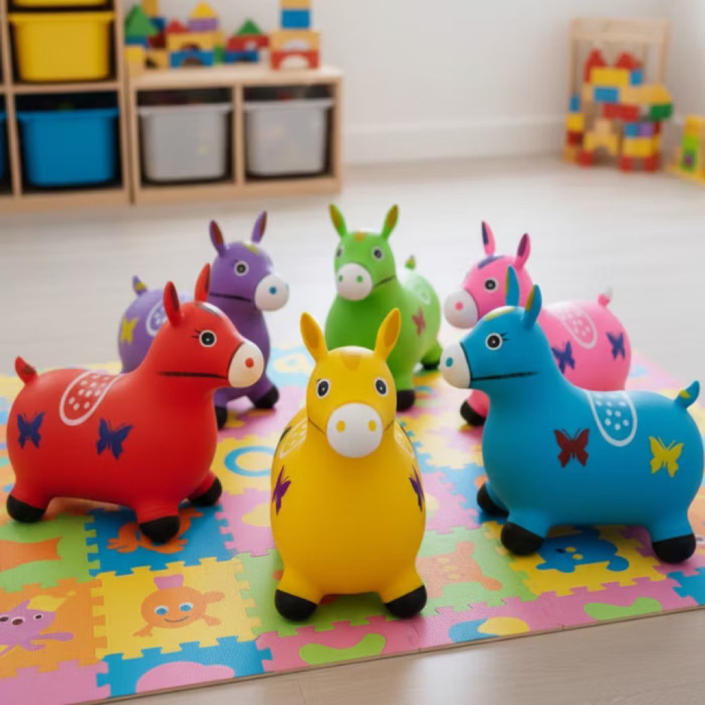KUDA KARET MAINAN ANAK/JUMPING ANIMAL KUDA KARET BAHAN TEBAL